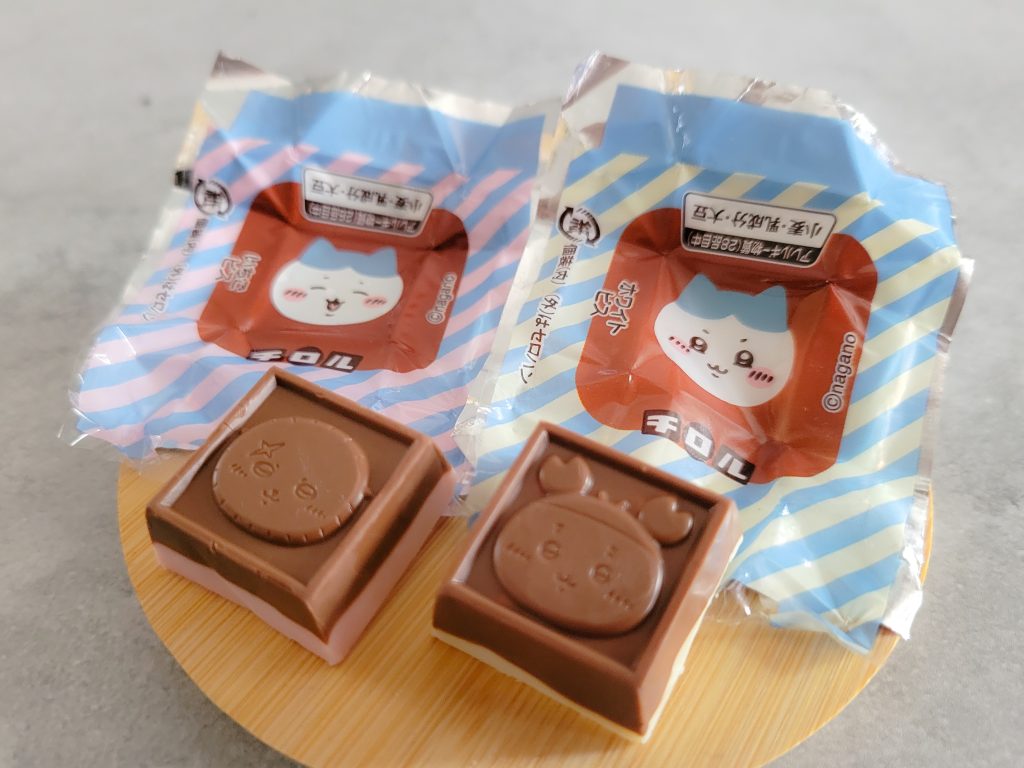 チロルチョコの包装と中身の柄